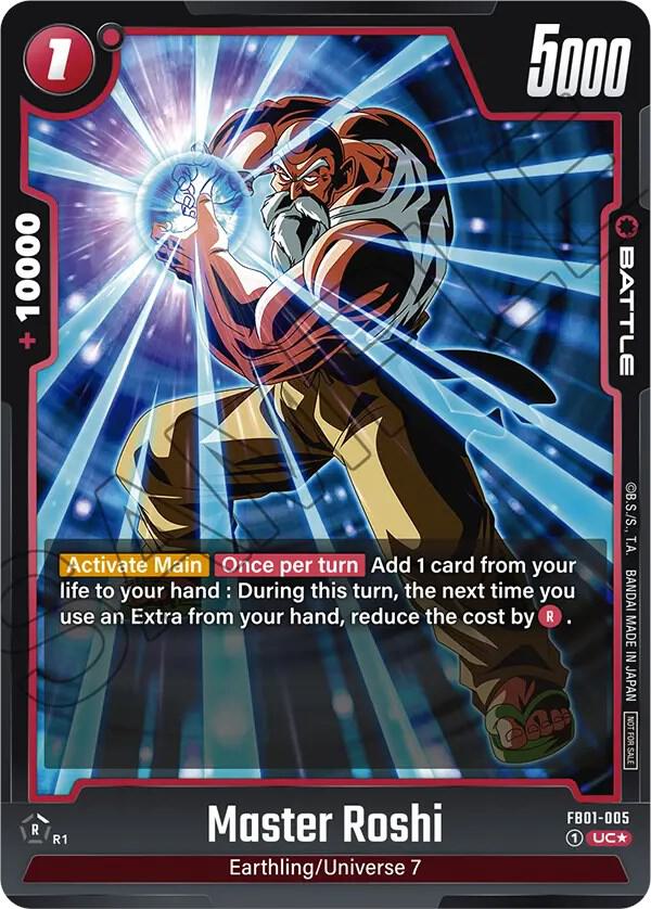 Master Roshi (Tournament Pack 01) FB01-005 card from Tournament and Championship Promos