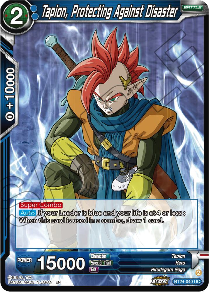 Tapion, Protecting Against Disaster BT24-040 card from Beyond Generations