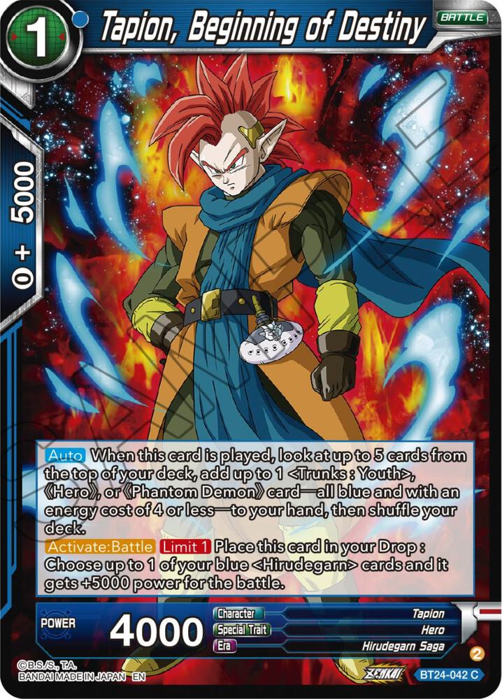 Tapion, Beginning of Destiny BT24-042 card from Beyond Generations