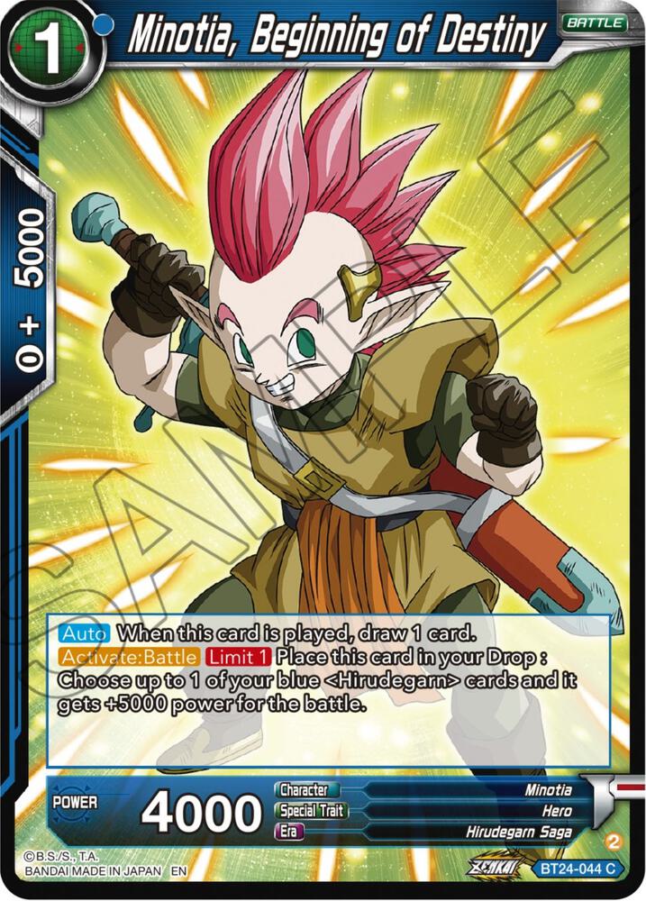 Minotia, Beginning of Destiny BT24-044 card from Beyond Generations