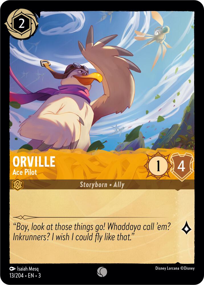 Orville - Ace Pilot 13/204 card from Into the Inklands