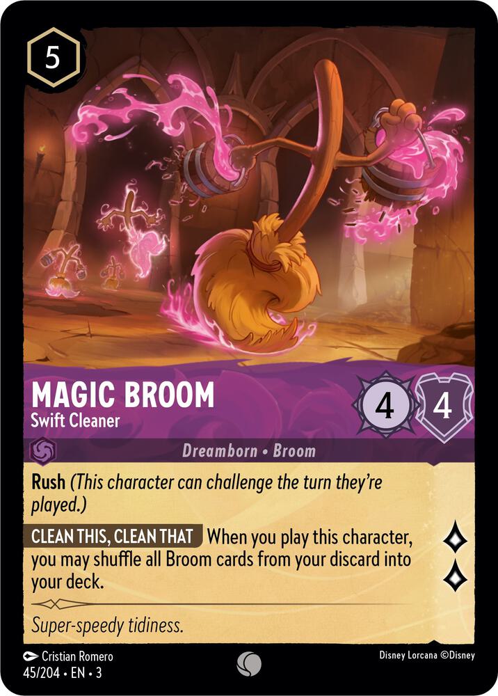 Magic Broom - Swift Cleaner 45/204 card from Into the Inklands
