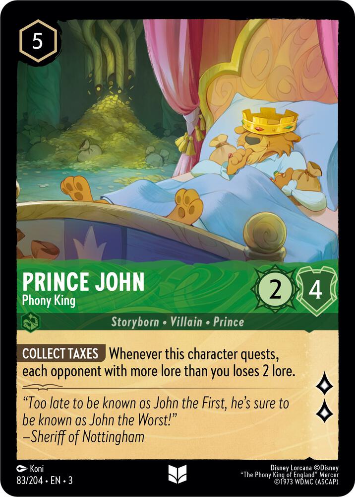 Prince John - Phony King 83/204 card from Into the Inklands