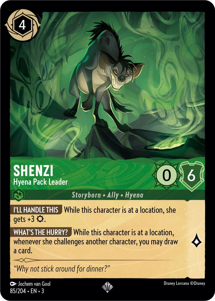 Shenzi - Hyena Pack Leader 85/204 card from Into the Inklands