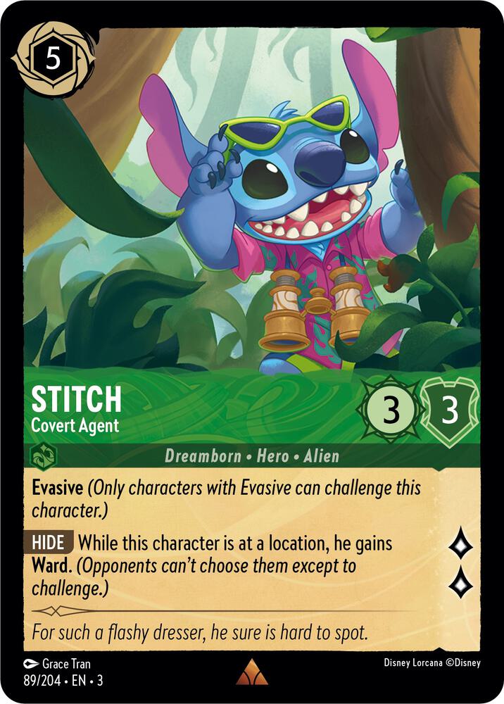 Stitch - Covert Agent 89/204 card from Into the Inklands