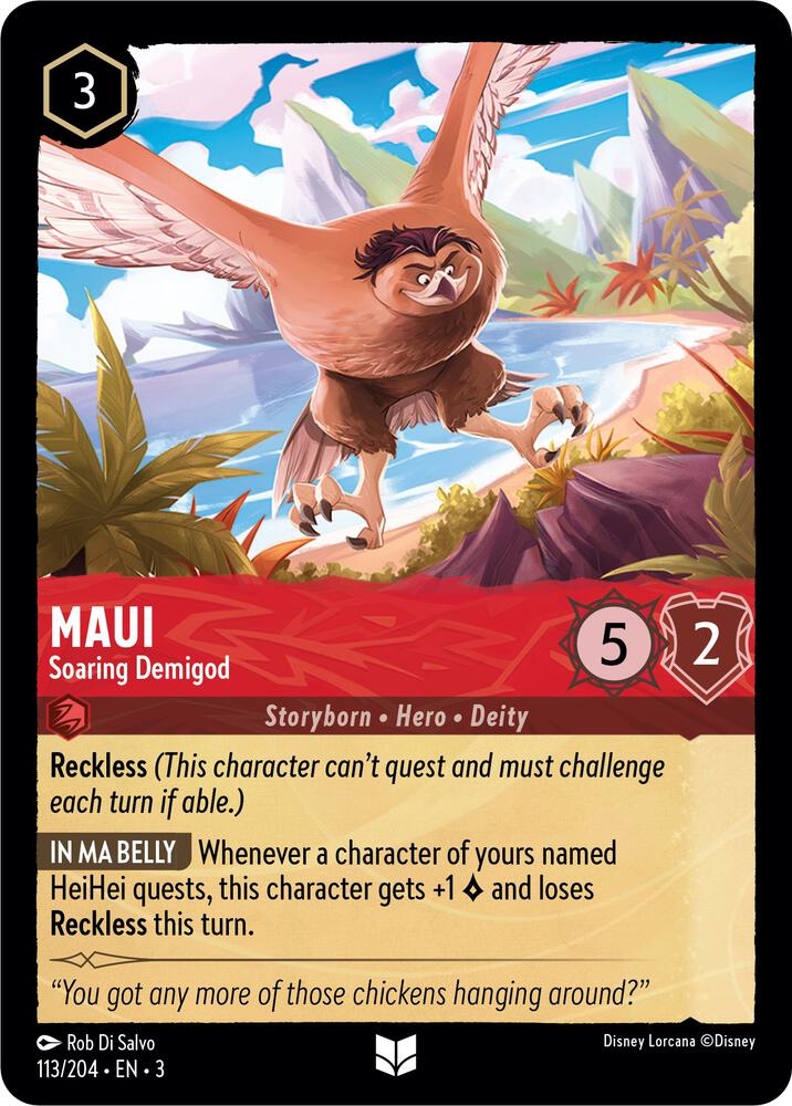 Maui - Soaring Demigod 113/204 card from Into the Inklands