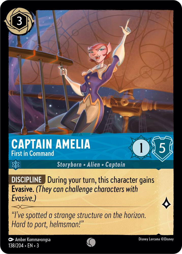 Captain Amelia - First in Command 138/204 card from Into the Inklands
