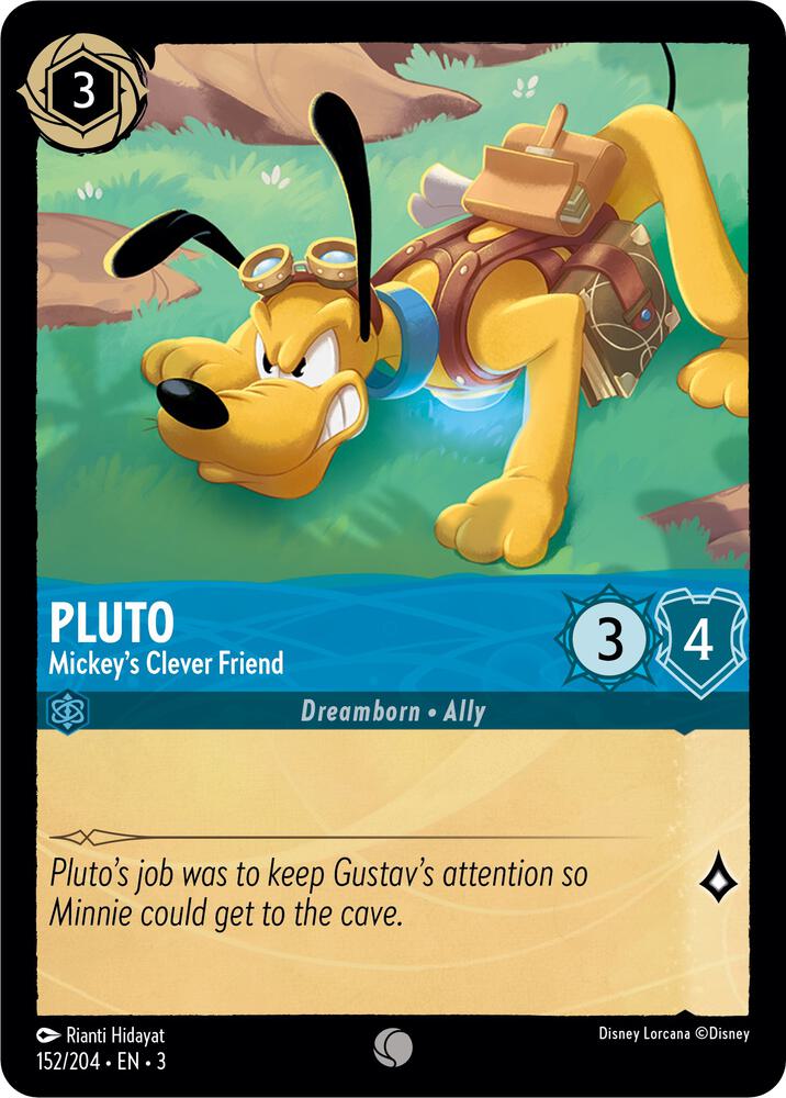 Pluto - Mickey's Clever Friend 152/204 card from Into the Inklands