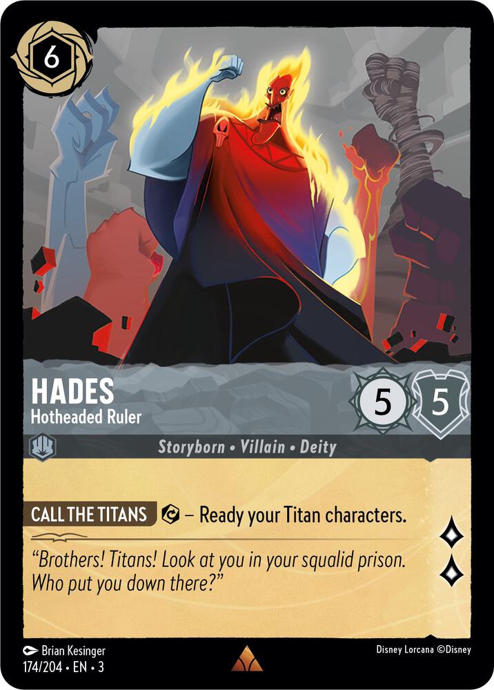 Hades - Hotheaded Ruler 174/204 card from Into the Inklands