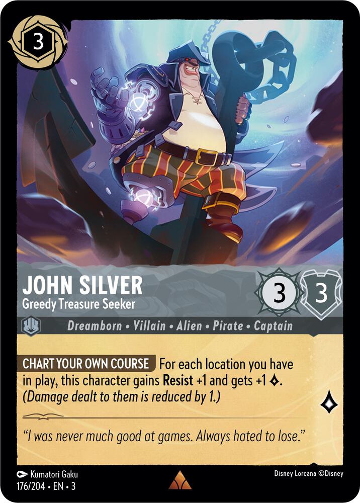 John Silver - Greedy Treasure Seeker 176/204 card from Into the Inklands