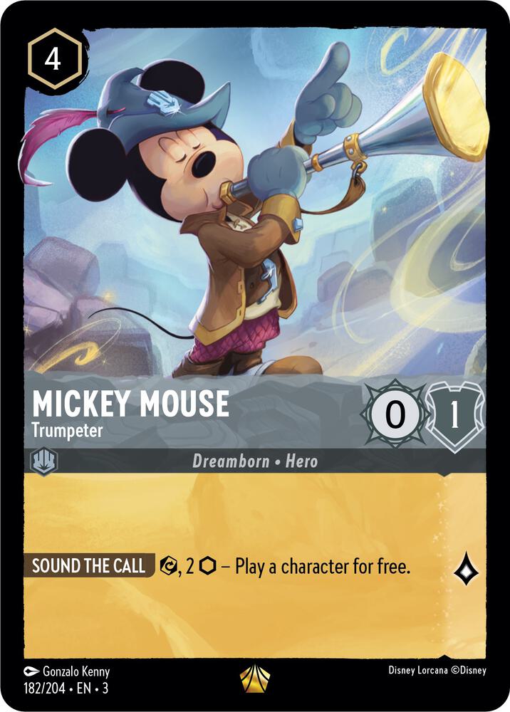 Mickey Mouse - Trumpeter 182/204 card from Into the Inklands