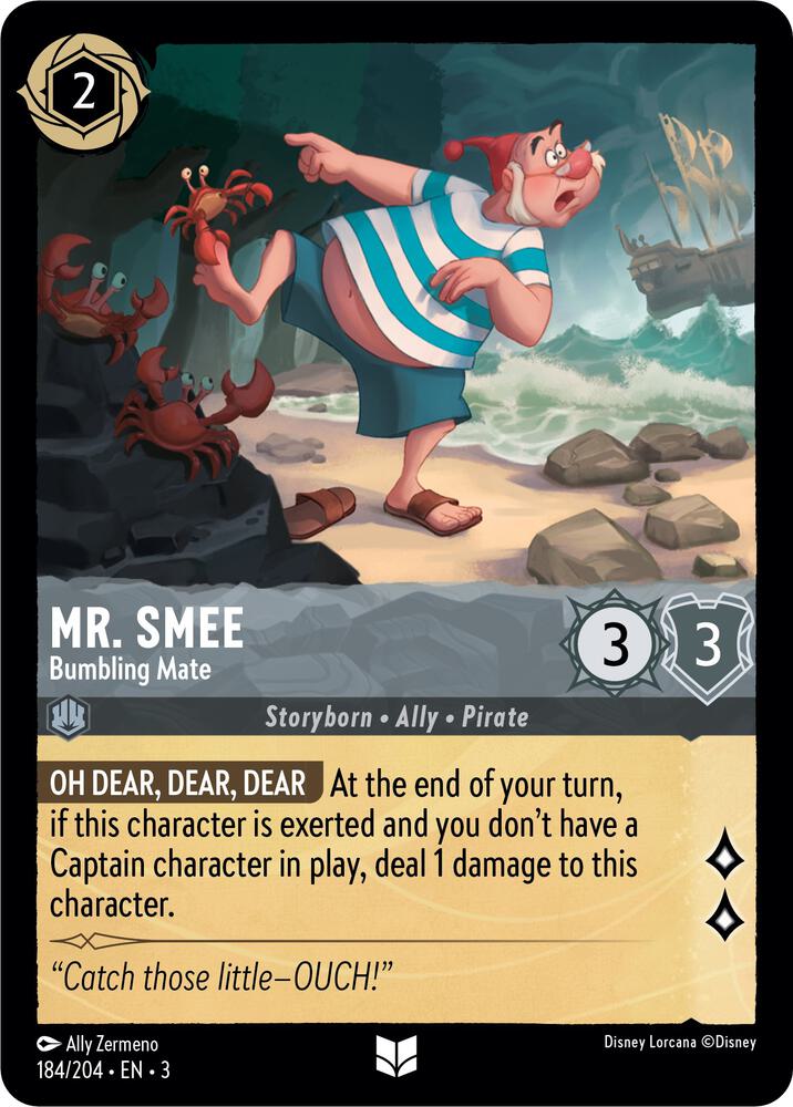 Mr. Smee - Bumbling Mate 184/204 card from Into the Inklands
