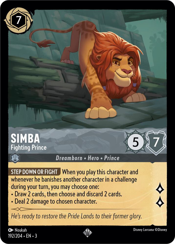 Simba - Fighting Prince 192/204 card from Into the Inklands