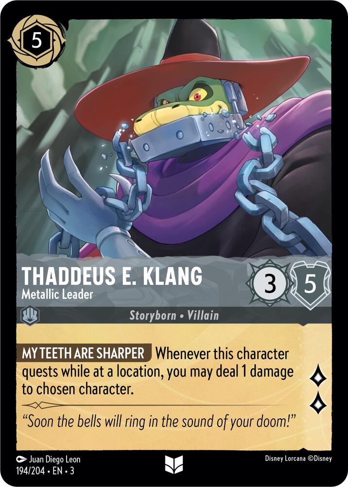 Thaddeus E. Klang - Metallic Leader 194/204 card from Into the Inklands