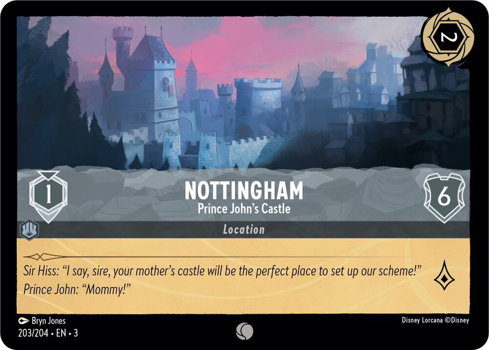 Nottingham - Prince John's Castle 203/204 card from Into the Inklands