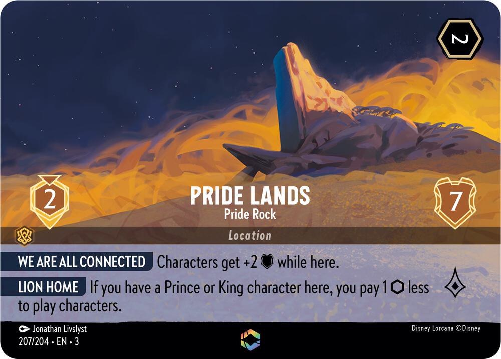 Pride Lands - Pride Rock (Enchanted) 207/204 card from Into the Inklands