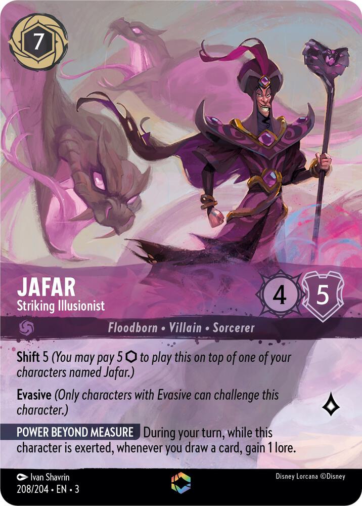 Jafar - Striking Illusionist (Enchanted) 208/204 card from Into the Inklands