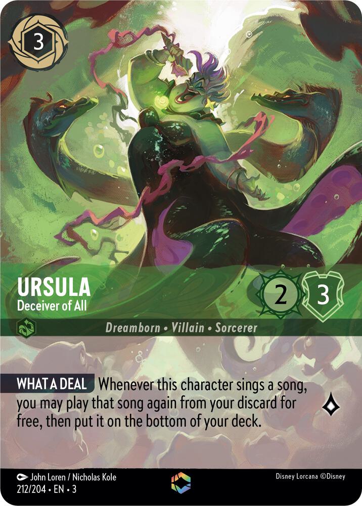 Ursula - Deceiver of All (Enchanted) 212/204 card from Into the Inklands