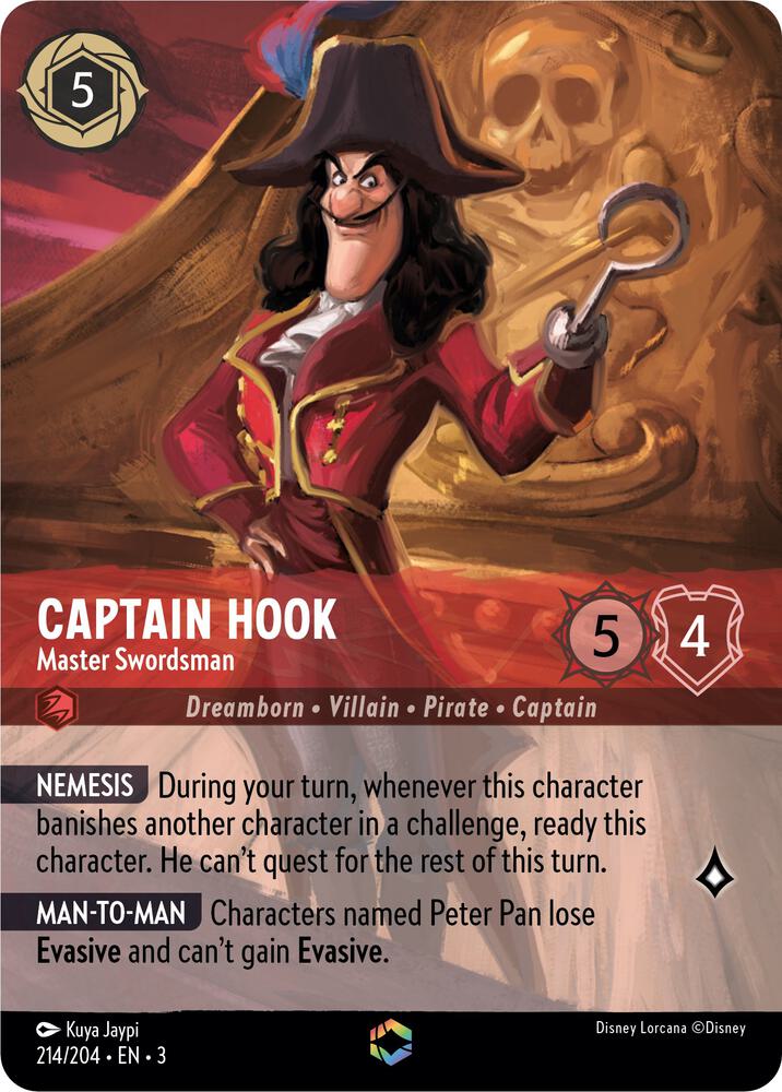 Captain Hook - Master Swordsman (Enchanted) 214/204 card from Into the Inklands