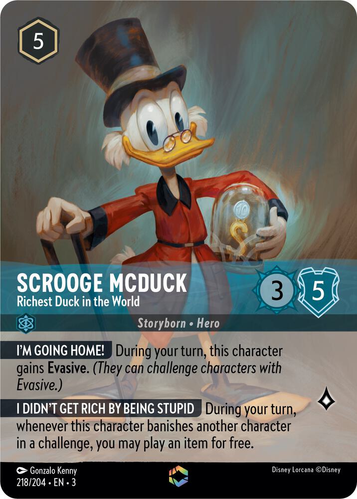 Scrooge McDuck - Richest Duck in the World (Enchanted) 218/204 card from Into the Inklands