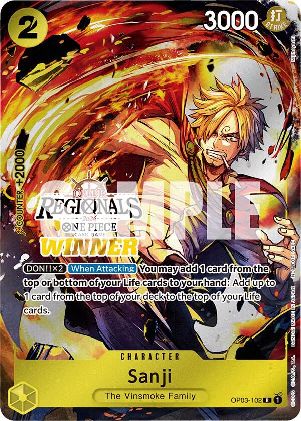 Sanji (Online Regional 2024) [Winner] OP03-102 card from One Piece Promotion Cards