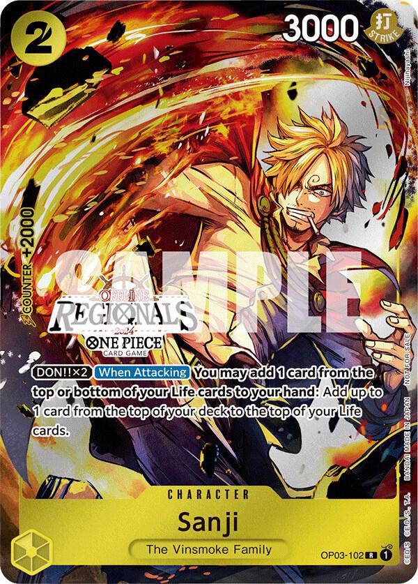 Sanji (Offline Regional 2024) [Participant] OP03-102 card from One Piece Promotion Cards