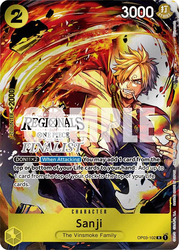Sanji (Offline Regional 2024) [Finalist] OP03-102 card from One Piece Promotion Cards