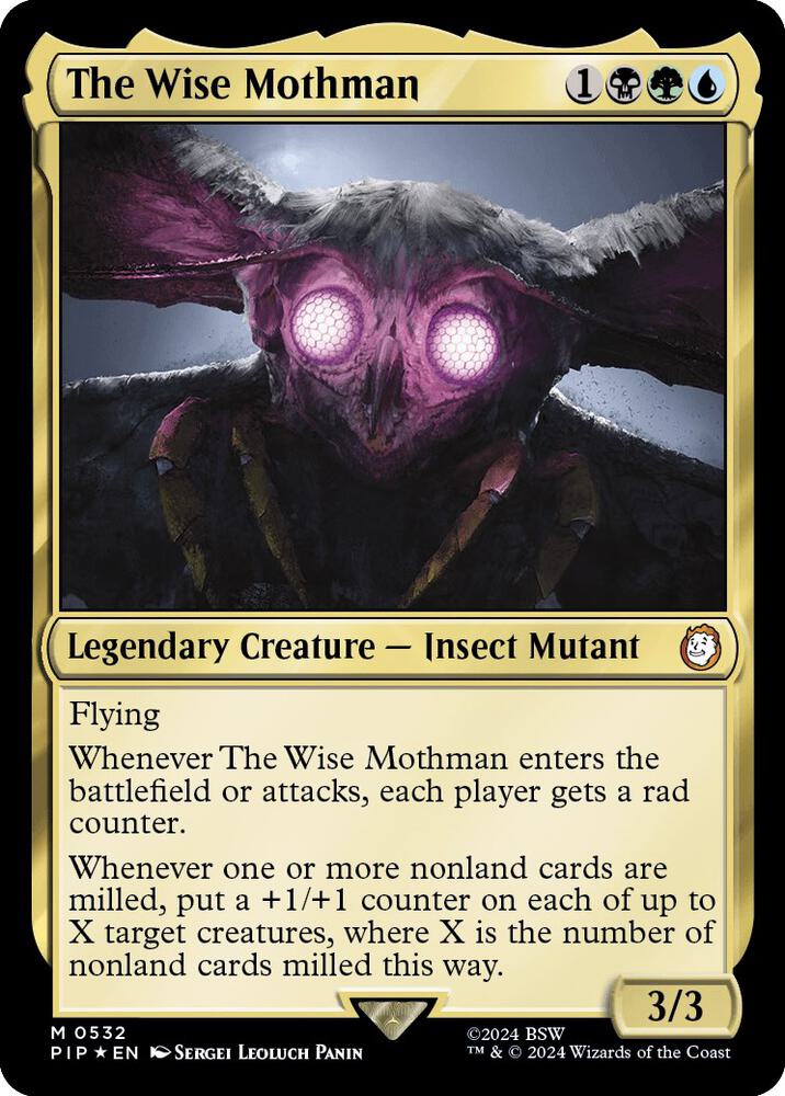 The Wise Mothman (Surge Foil) 532 card from Universes Beyond: Fallout