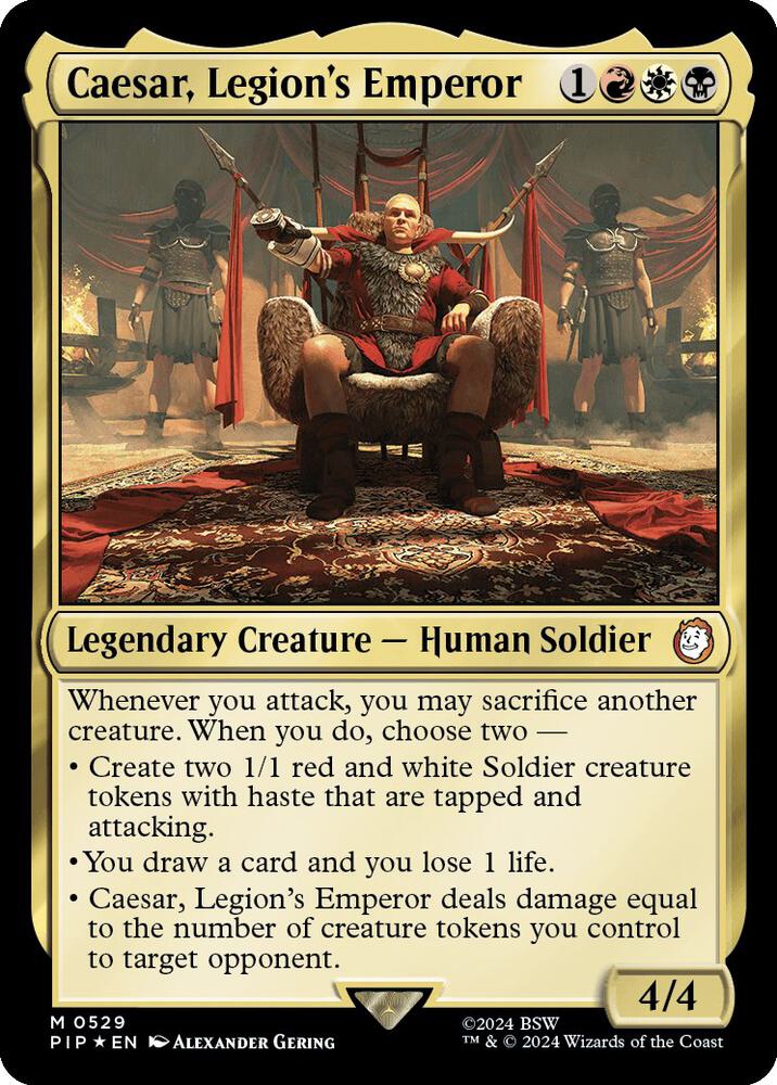 Caesar, Legion's Emperor (Surge Foil) 529 card from Universes Beyond: Fallout