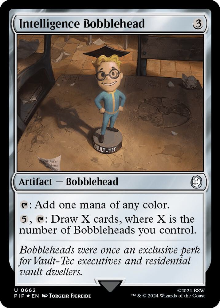 Intelligence Bobblehead (Surge Foil) 662 card from Universes Beyond: Fallout