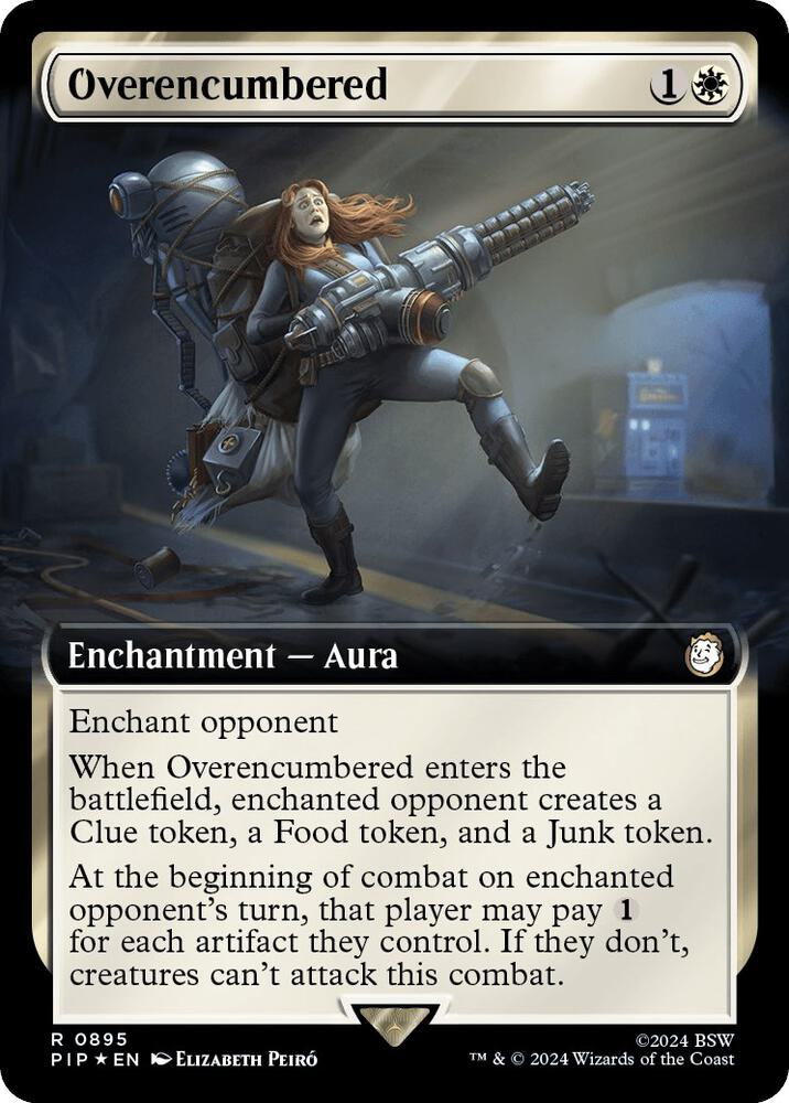 Overencumbered (Extended Art) (Surge Foil) 895 card from Universes Beyond: Fallout