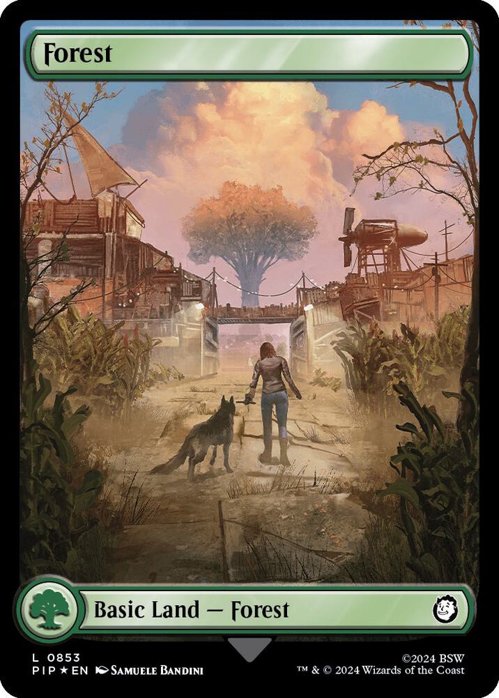 Forest (Surge Foil) 853 card from Universes Beyond: Fallout