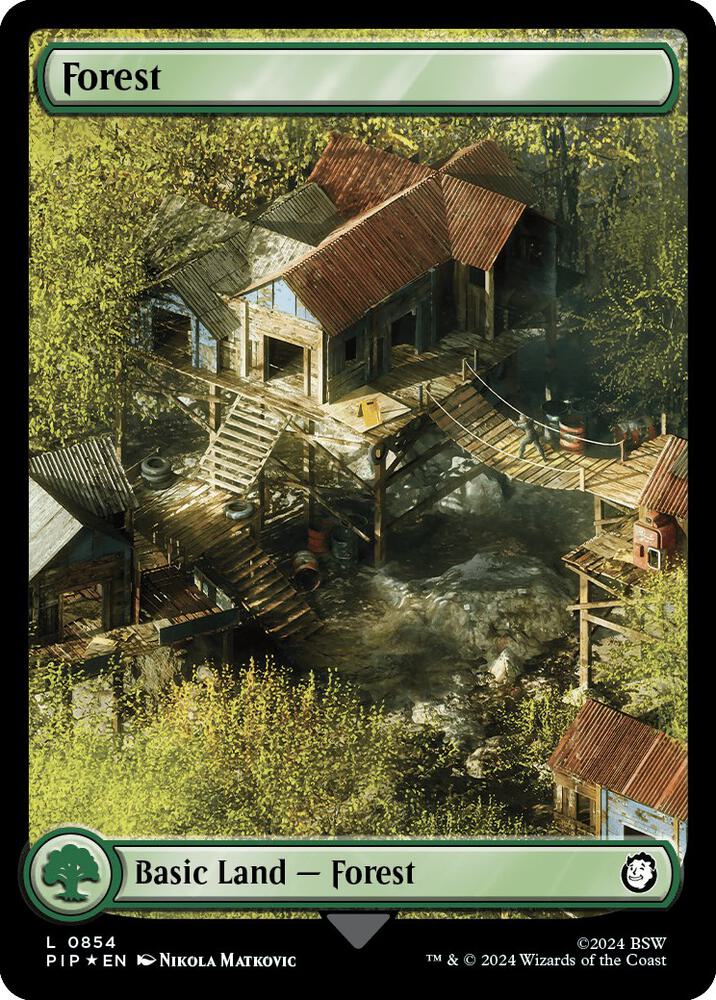 Forest (Surge Foil) 854 card from Universes Beyond: Fallout