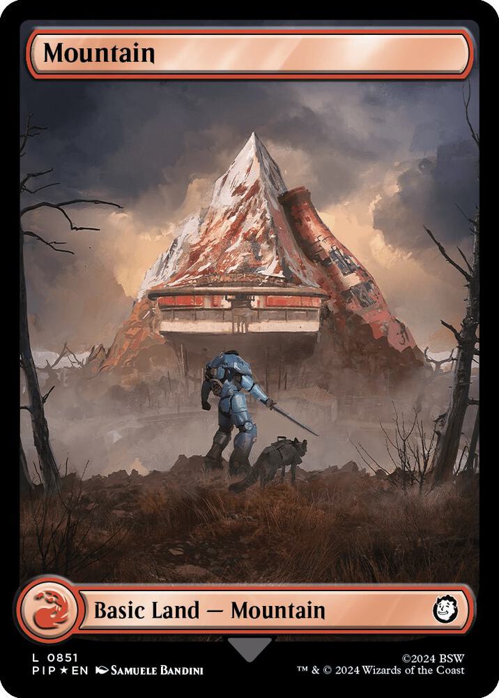 Mountain (Surge Foil) 851 card from Universes Beyond: Fallout