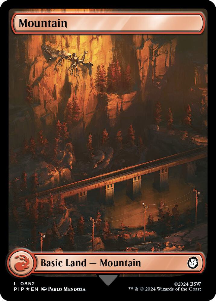 Mountain (Surge Foil) 852 card from Universes Beyond: Fallout