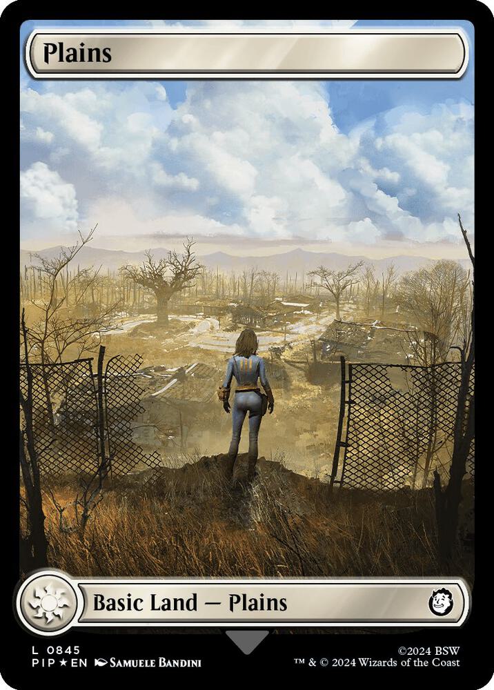 Plains (Surge Foil) 845 card from Universes Beyond: Fallout