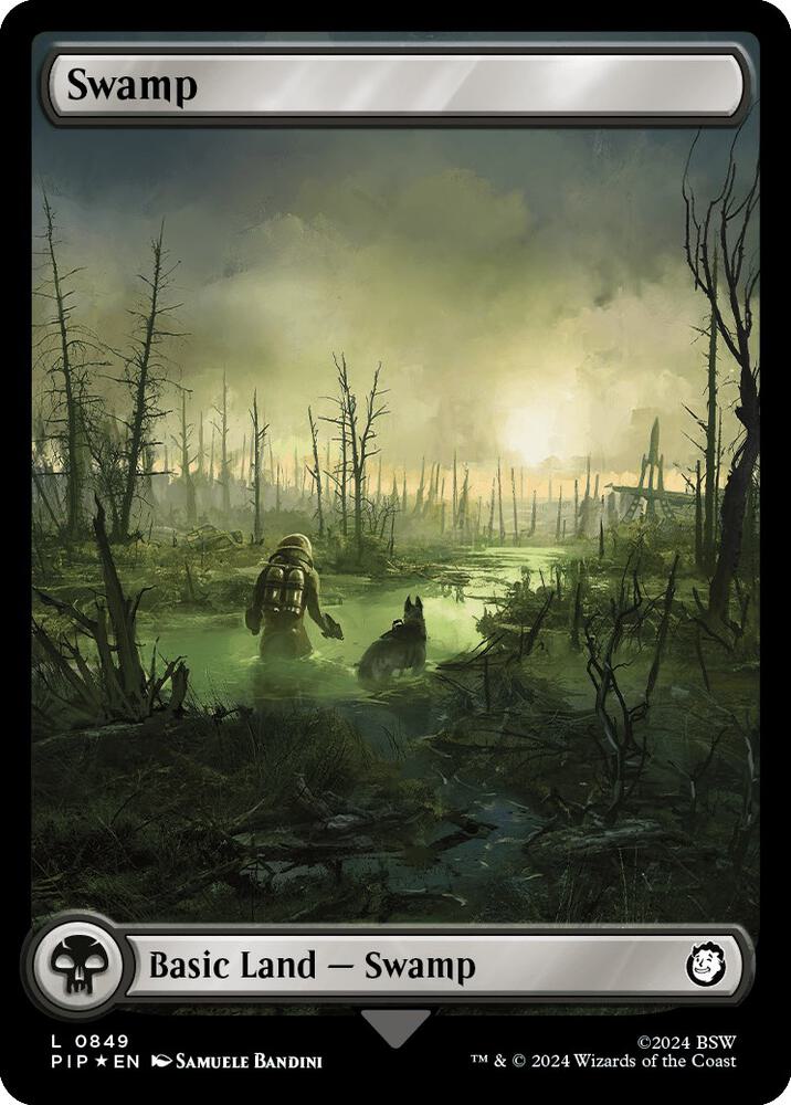 Swamp (Surge Foil) 849 card from Universes Beyond: Fallout