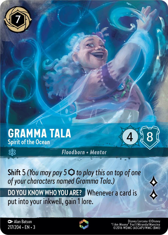 Gramma Tala - Spirit of the Ocean (Enchanted) 217/204 card from Into the Inklands