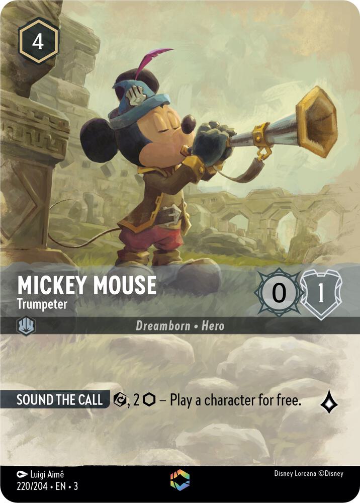Mickey Mouse - Trumpeter (Enchanted) 220/204 card from Into the Inklands