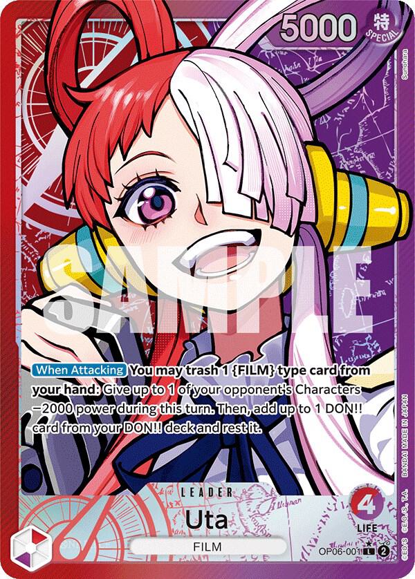 Uta (Alternate Art) OP06-001 card from Wings of the Captain