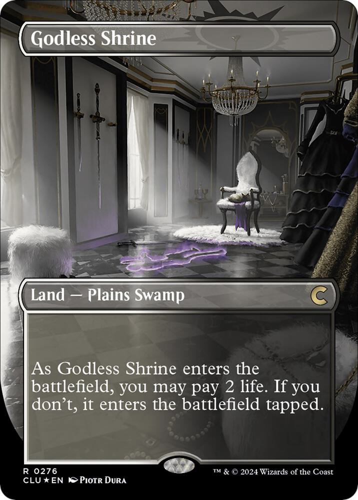 Godless Shrine (Borderless) 276 card from Ravnica: Clue Edition