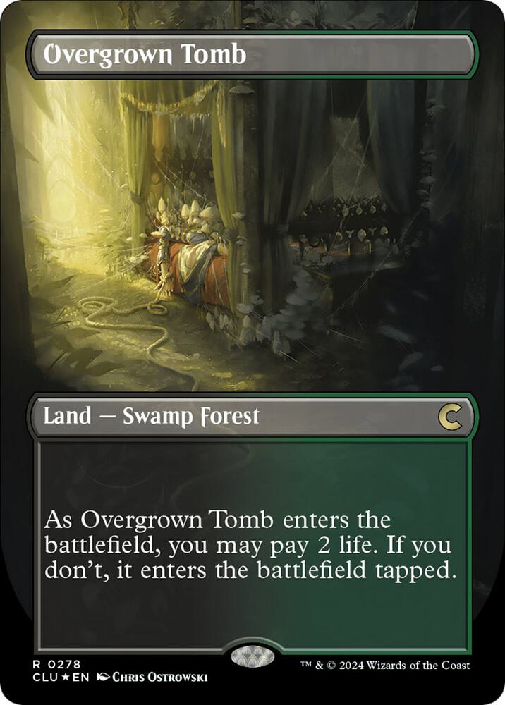 Overgrown Tomb (Borderless) 278 card from Ravnica: Clue Edition