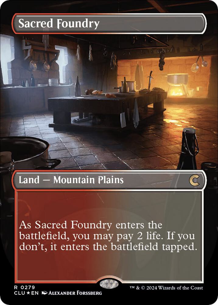 Sacred Foundry (Borderless) 279 card from Ravnica: Clue Edition