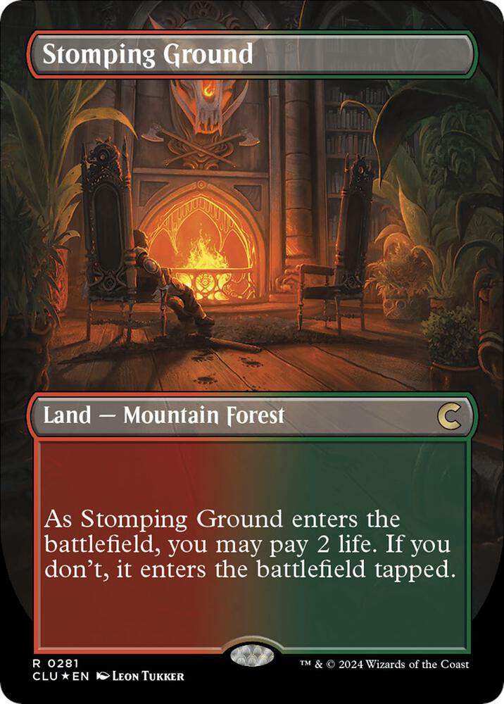 Stomping Ground (Borderless) 281 card from Ravnica: Clue Edition