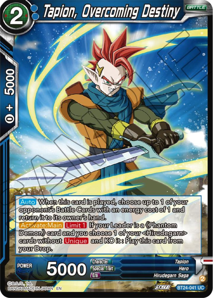Tapion, Overcoming Destiny BT24-041 card from Beyond Generations