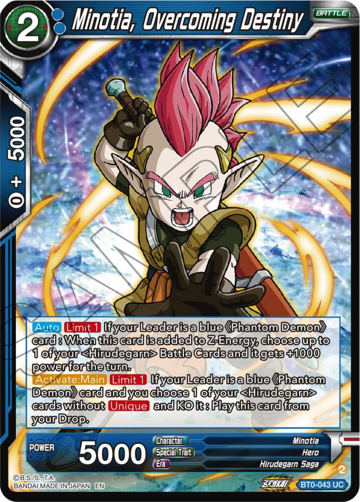 Minotia, Overcoming Destiny BT0-043 card from Beyond Generations