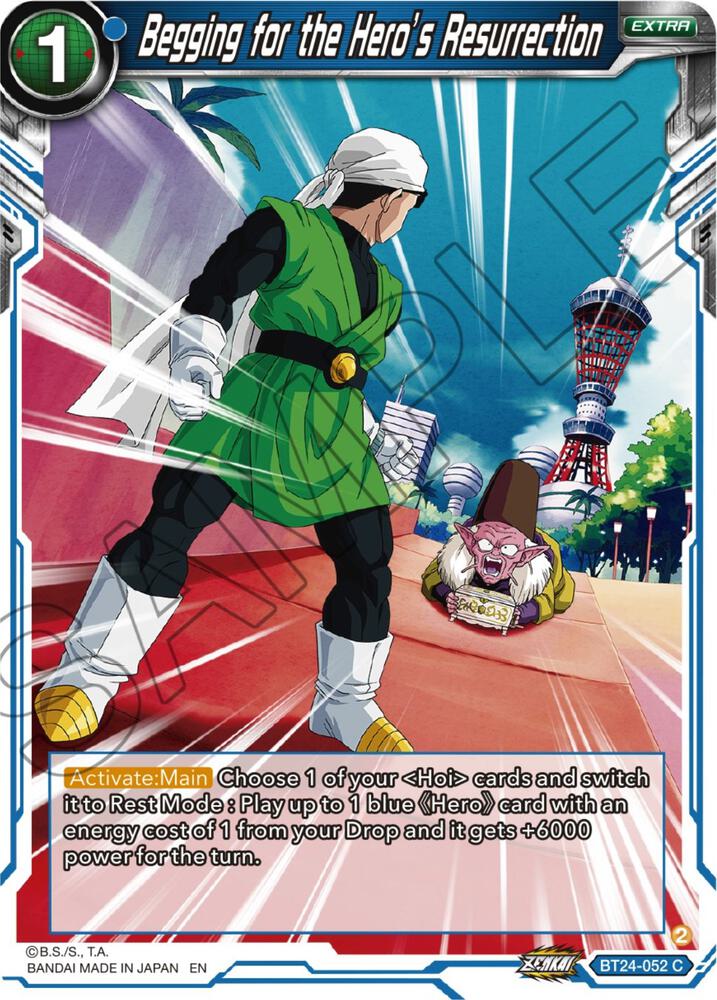 Begging for the Hero's Resurrection BT24-052 card from Beyond Generations