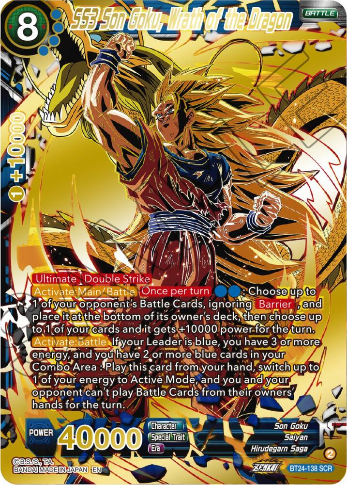SS3 Son Goku, Wrath of the Dragon BT24-138 card from Beyond Generations