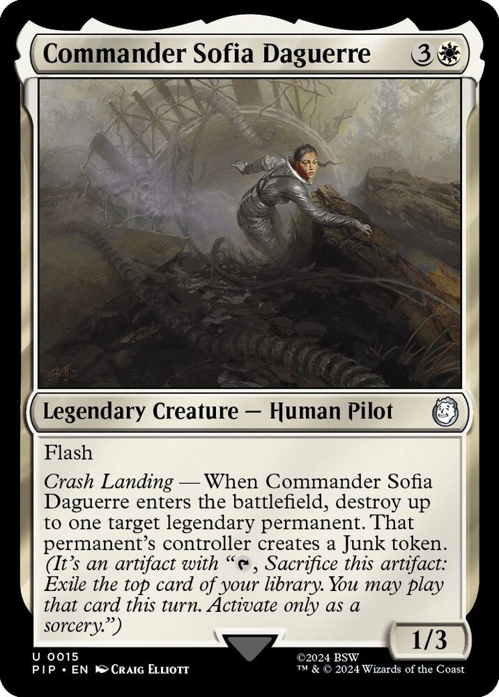Commander Sofia Daguerre 15 card from Universes Beyond: Fallout