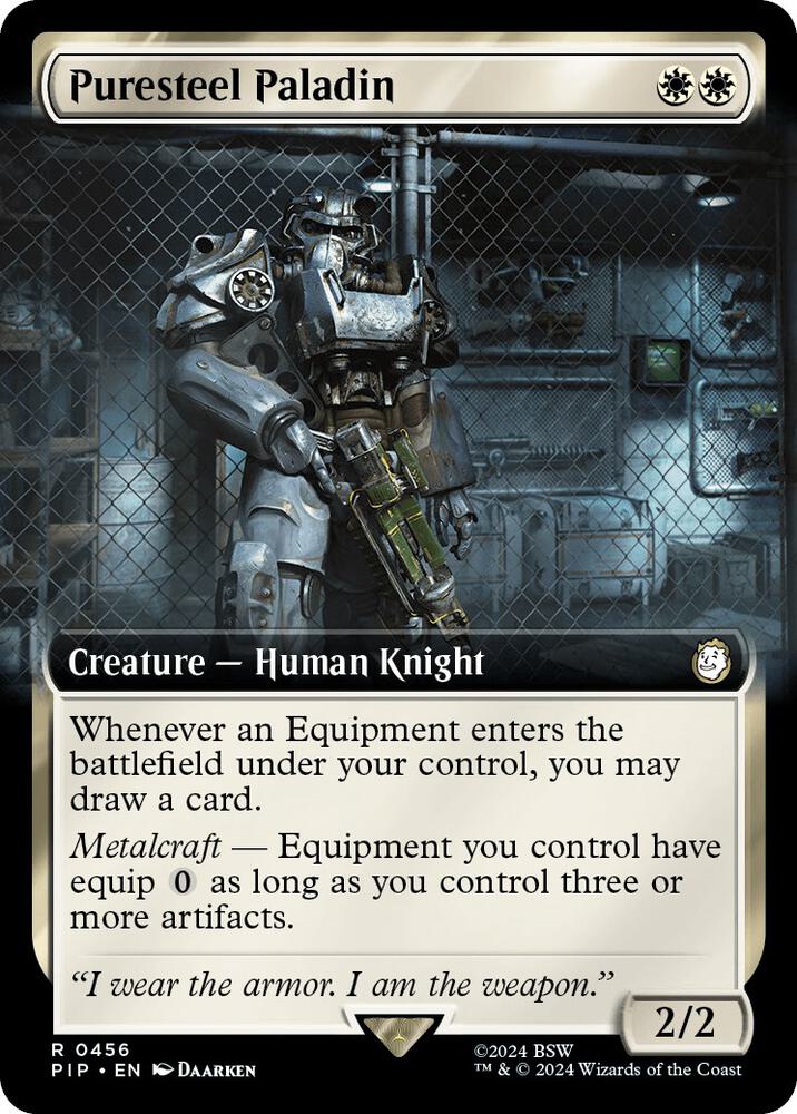 Puresteel Paladin (Extended Art) 456 card from Universes Beyond: Fallout
